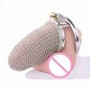 - New Design Wire Gauze 304 Stainless Steel Penis Cage Male BDSM Chastity Lock Device Toys for Couple Games Penis Play