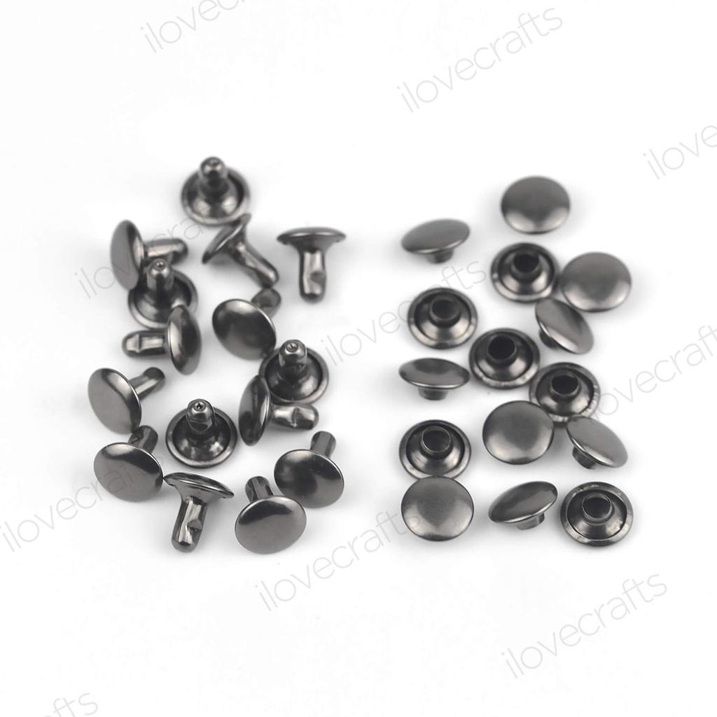 100 комплектов шпилек с заклепками и заклепками для изделий из кожи 5 мм, 6 мм, 7 мм, 8 мм, 9 мм, 10 мм, 12 мм