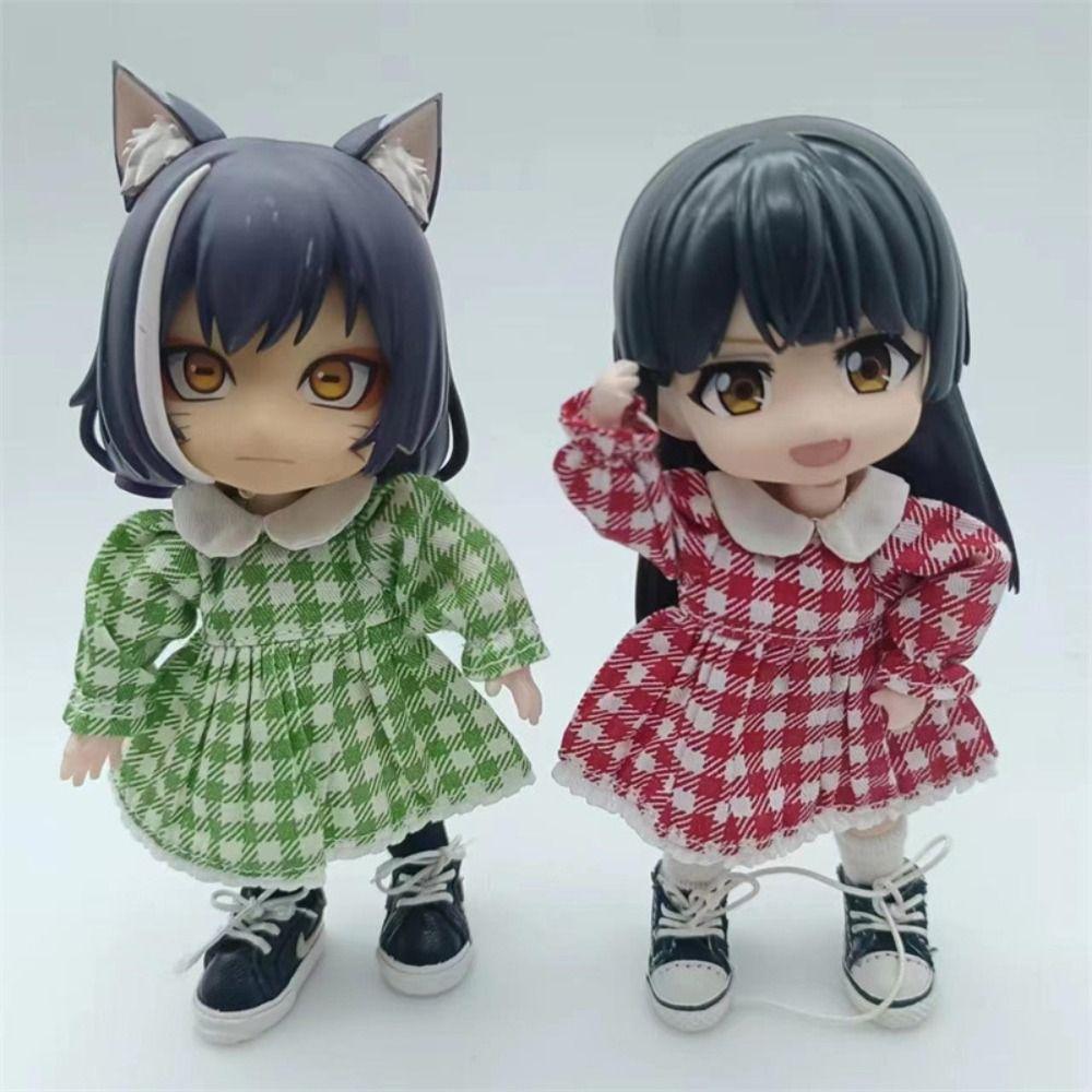 Модные платья с принтом, одежда для кукол ручной работы, юбка, наряды для кукол, платья 1/11, куклы OB11/1/12 BJD