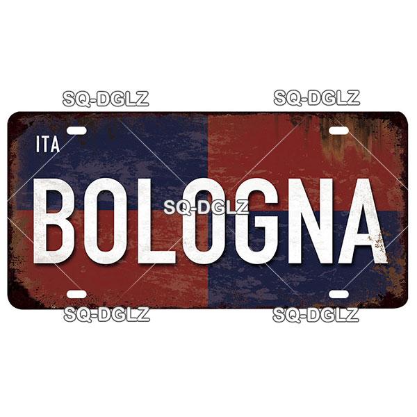 [SQ-DGLZ] Итальянский городской номерной знак, металлический знак, винтажная табличка, жестяная вывеска, настенный декор, декор для бара, плакат с флагом DULIN/ROMA/MILAN
