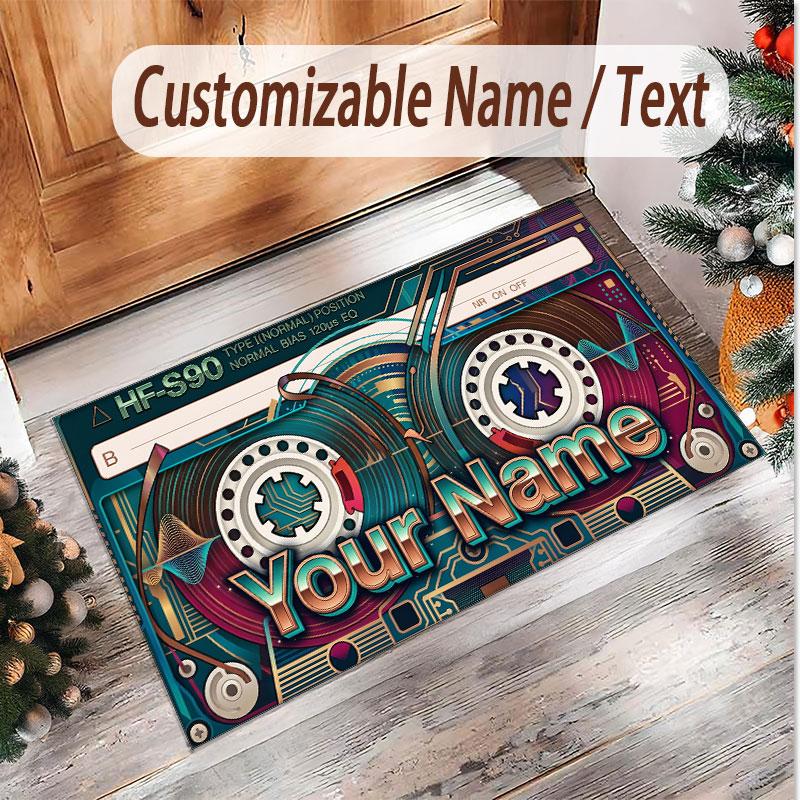 Decorative Artwork Theme Soft Crystal Velvet Rug Custom Name & Text Print Non Slip Floor Rug for Bedroom Living Room