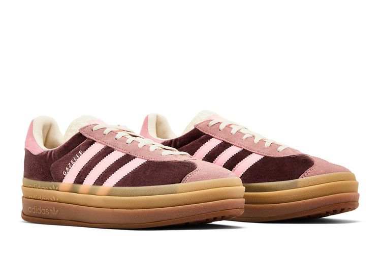 Женские кроссовки adidas Gazelle Bold Shadow Brown Warm Clay Glow Pink (Женский)