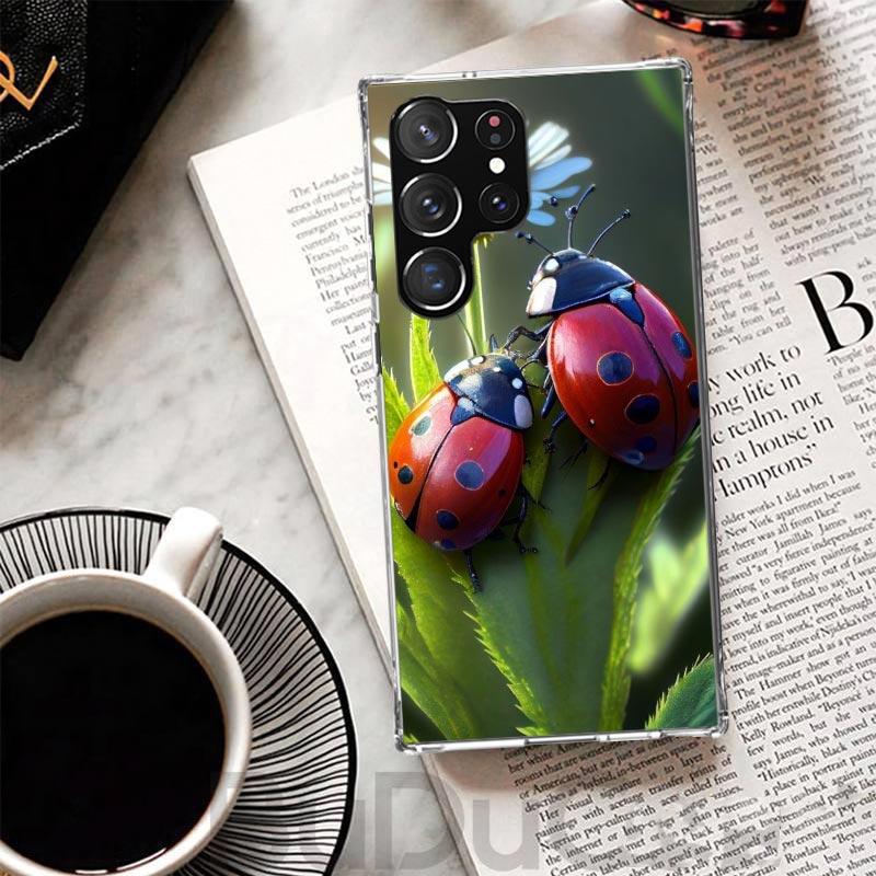 Чехол-накладка с рисунком Насекомое Семиточечная божья коровка для Samsung Galaxy S8 S9 Plus S10 Lite Note 8 9 10 Pro 20 Ultra S7 Edge M11 M21 M32 M51 Печать Co