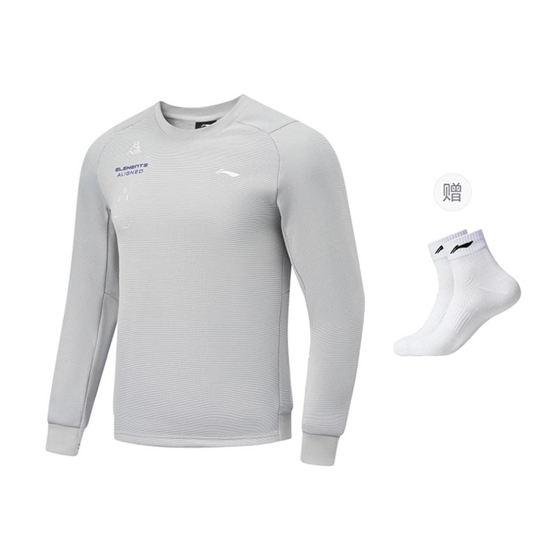 Свитшот Li Ning Fitness Series мужской, смешанный цвет, серо-туманный, AWDU063-2