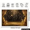 Two-dimensional flat luxurious golden starry background fabric, with black background and gold foil sequins