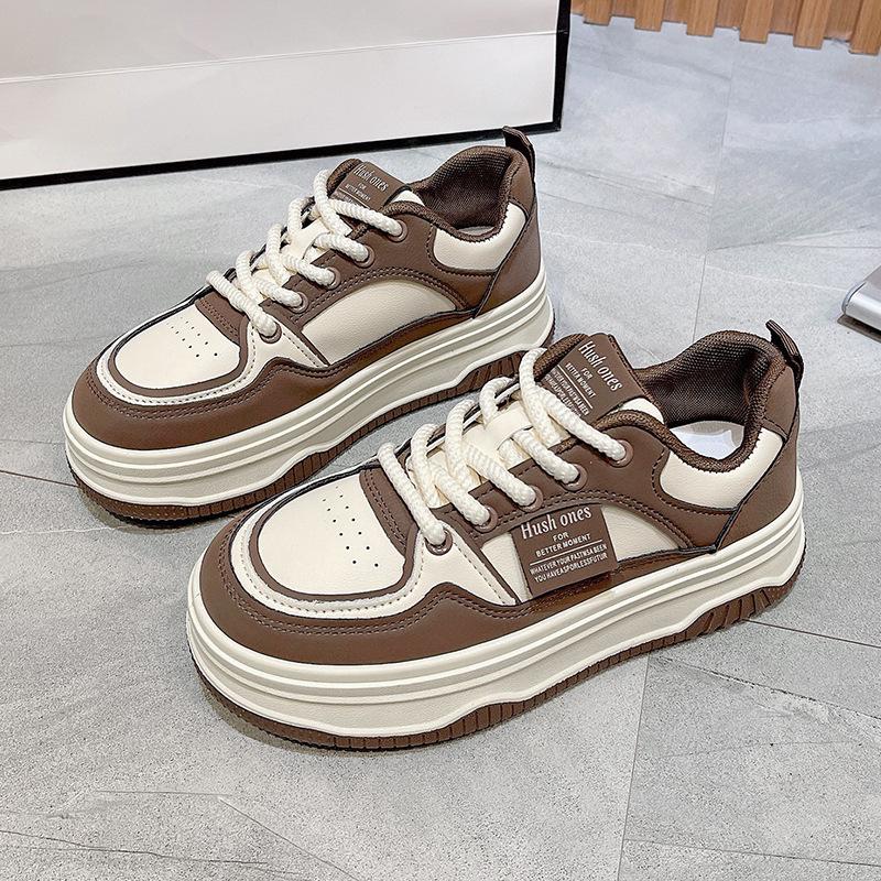 Кроссовки женские универсальные весна-осень на толстой подошве Muffin Winter Velvet новые повседневные черные Dad Sports Little White Shoes