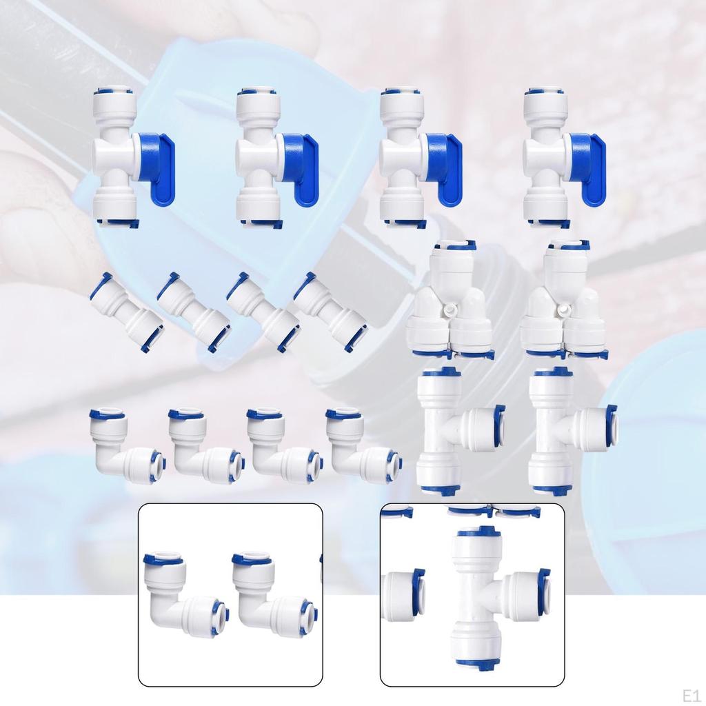 1/4 дюйма наружный диаметр Быстроразъемное соединение для осмотического шарового крана + Т-образные и Y-образные фитинги Пуш-ту-фиттинги
