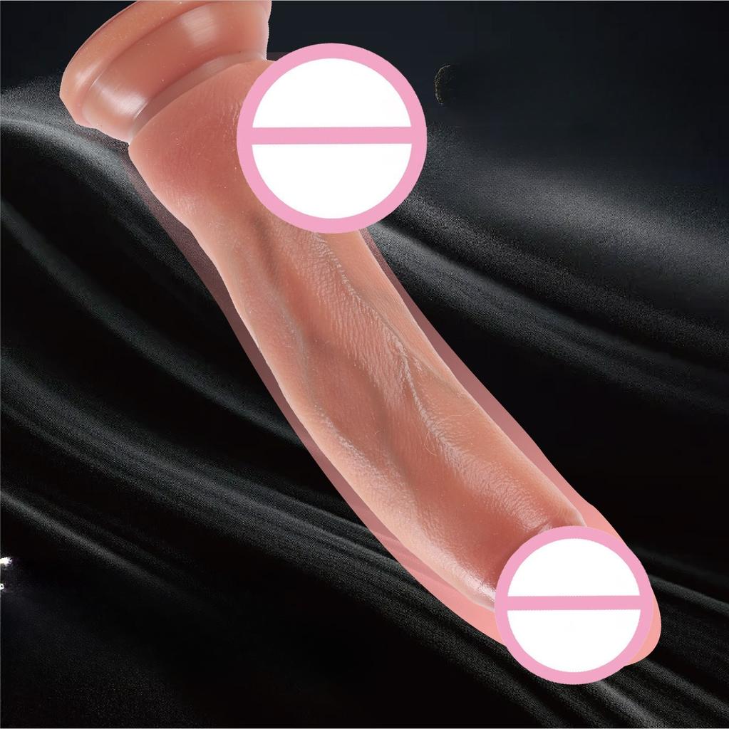 Мягкая реалистичная кожа на ощупь, человеческий пенис, дешевый фаллоимитатор, двойная силиконовая присоска, толстый член, анальные секс-игрушки для мужчин и женщин, гей-страпон, член