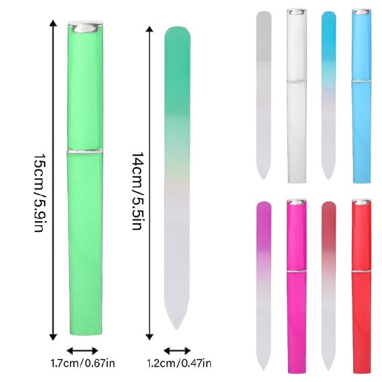 Набор из 5 стеклянных пилочек для ногтей с футляром, двусторонние пилочки для ногтей, профессиональный маникюр.