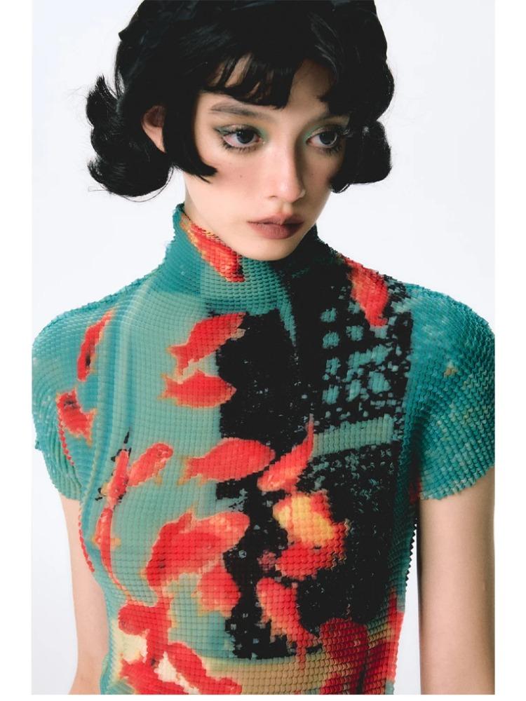 Женские облегающие футболки с коротким рукавом, футболки с принтом тай-дай, эластичные укороченные топы Goblin Core 2000-х годов, кокетка Gyaru Aesthetic Kpop Kawaii Summer