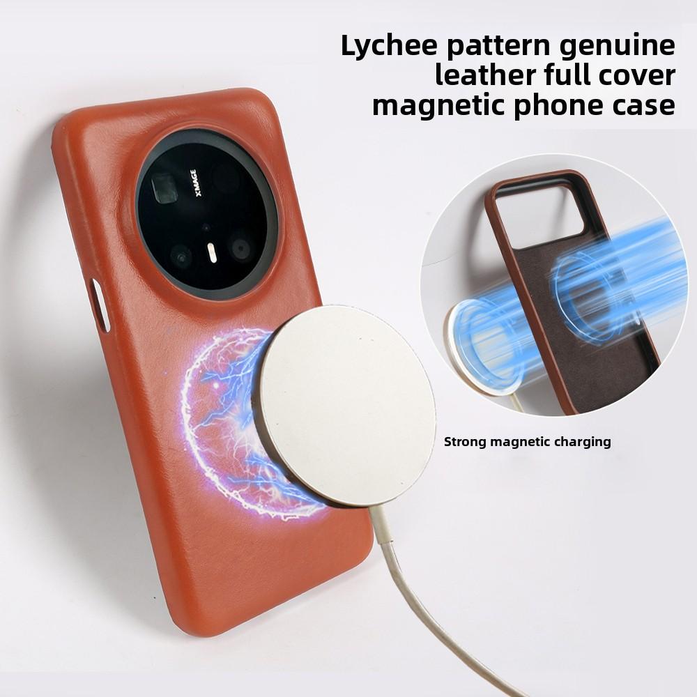 Genuine Leather Waxed Texture Case for Honor Magic 8 Pro Magic 7 Premium Business Slim Soft Leather Magnetic Shockproof Cover