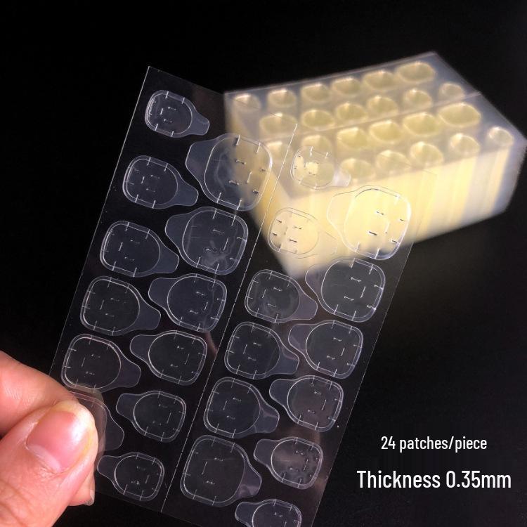 Набор для нейл-арта из 24 водонепроницаемых желтых элементов с гелем-желе сильной вязкости и двусторонними клейкими стикерами