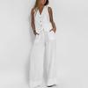 Womens Sleeveless Vest and Pants Summer Two Piece Suit Sets