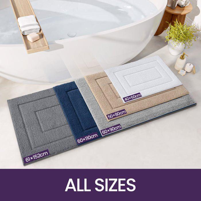 Tapis de Bain Antidérapant 50 x 80 cm, Moelleux en Microfibre, Absorbant l'eau, Lavable en Machine, Extra Epais, Gris