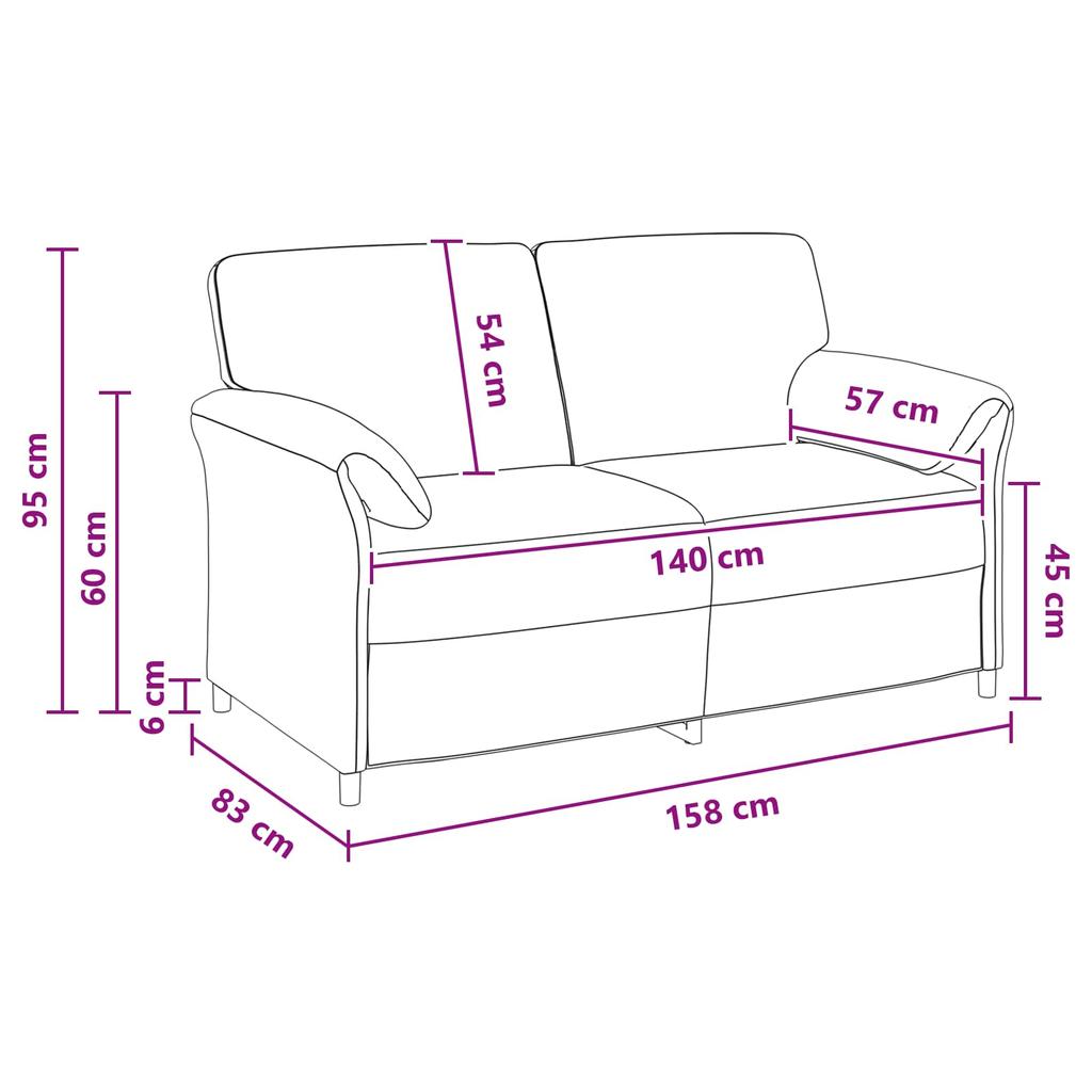 2 Seater Sofa Turquoise 158 x 83 x 95 cm Velvet