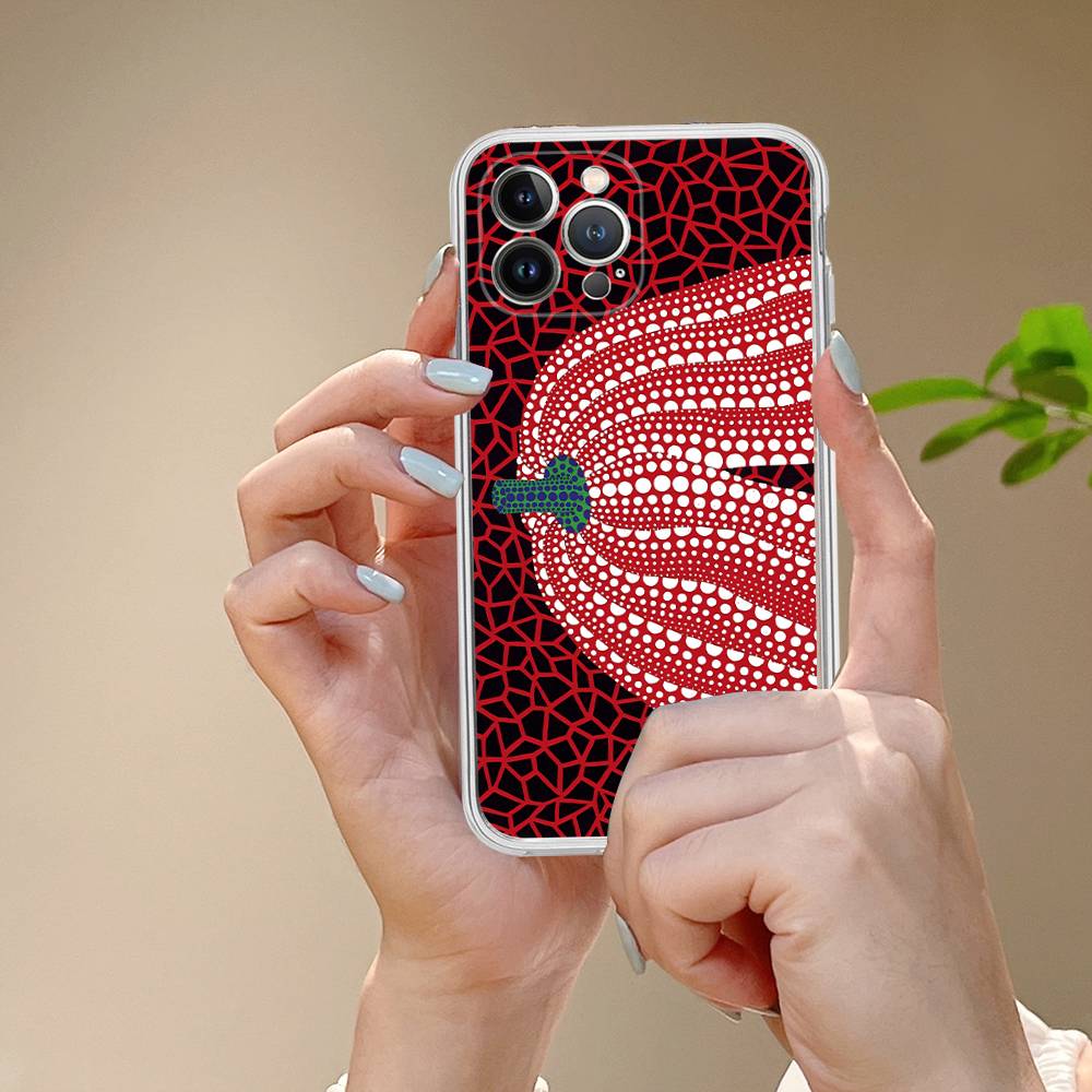 Yayoi Kusama Pumpkin Flower Art Phone Case For IPhone 17 16 15 Plus 14 13 Mini 12 11 Pro Max Soft Shell Cover