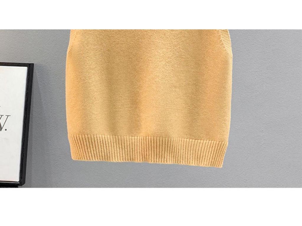 Вязаный женский кардиган без рукавов с V-образным вырезом - Корейский стиль, свободный крой для весны/осени/зимы.