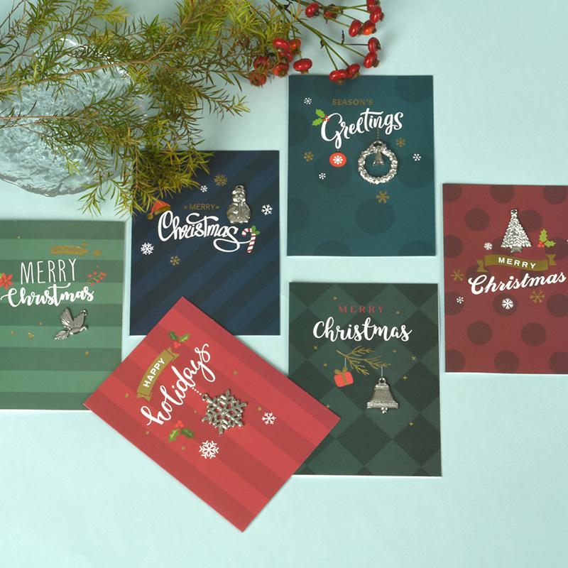 Christmas Greeting Card Creative Folding Gratitude Blessing Message Small Card Children's Birthday Invitation 6 In 1 Sets YNH-2202