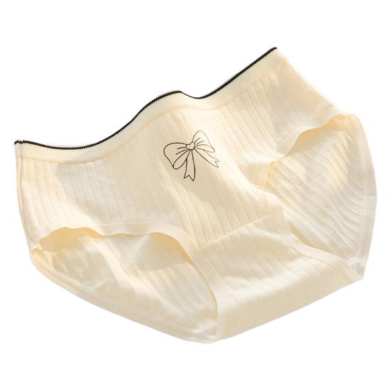 Women Underpants Mid Waist Cartoon Print Japanese Style Butt-lifted Good Breathability Elastic