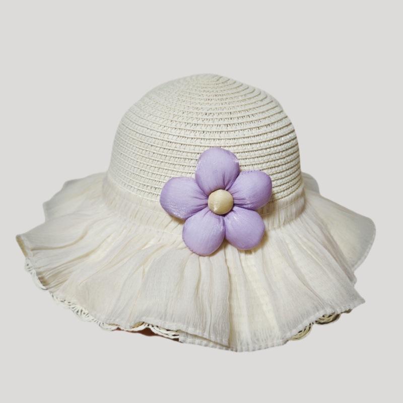 Summer Children's Sun Protection Beach Straw Hat Princess Girl's Vacation Woven Sun Hat