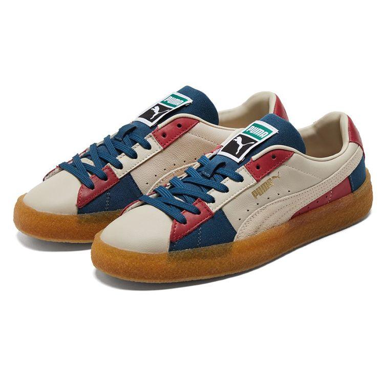 Puma Suede Crepe Patch - Кроссовки унисекс Peyote Blue Red Cream Intense-Blue Intense-Red 381195-01