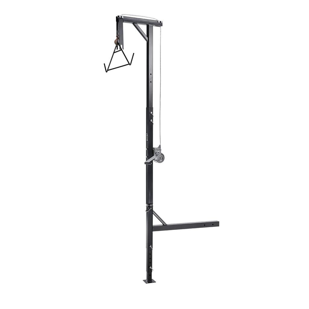 Truck Hitch Game Hoist, 600 lbs Load Capacity, Hunting Deer Hoist with 2-inch Receiver, 360-Degree Swivel Shaft & Adjustable Height, Includes Gambrel