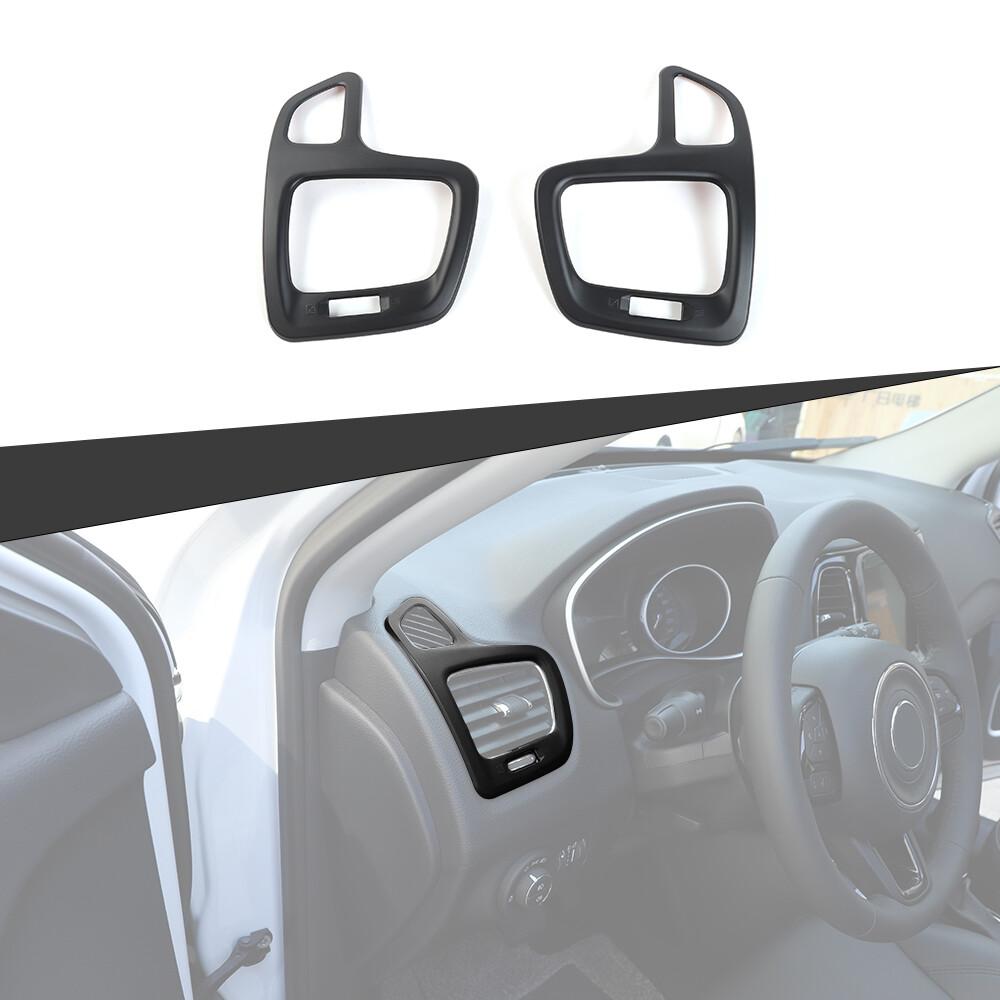 Dashboard Side Air Outlet Vent Cover Trim Bezel For Jeep Compass 17+ Matte Black