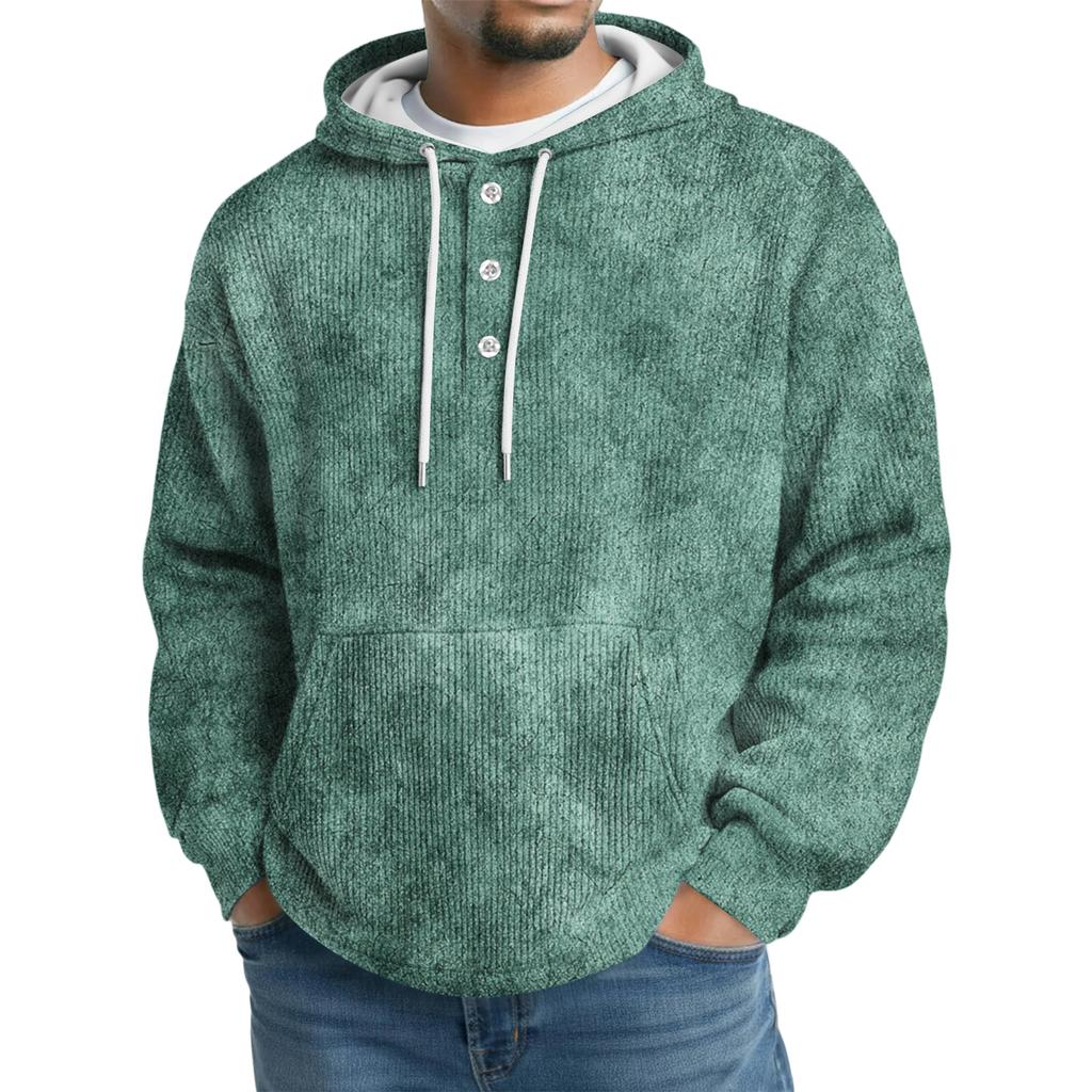 Men's Knit Hooded Sweatshirt Casual Long-Sleeve Sweatshirt