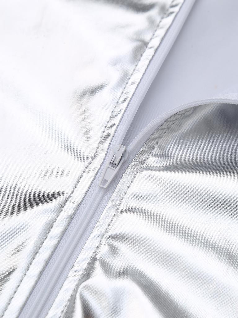 Женский металлический костюм астронавта, космический костюм, комбинезон космонавтки на Хэллоуин