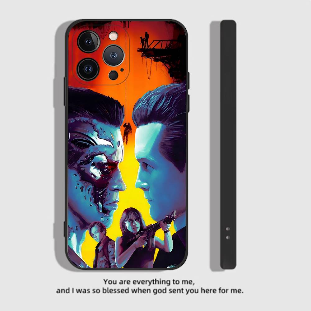Movie The Terminator Phone Case Black Silicone Matte Phone Case For Iphone 17 Air 16 15 14 13 12 11 Pro Max TPU Soft Case