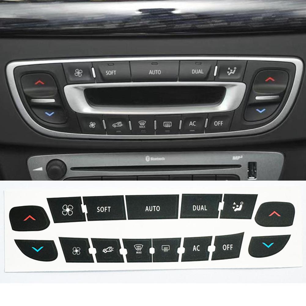 Наклейка для ремонта кнопок панели управления кондиционером для Renault Megane/ Master/ Scenic Radio Audio Button Repair Decals Sticker