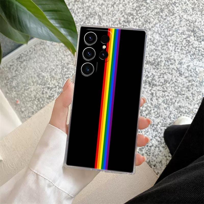LGBT Rainbow Gay Lesbian Phone Case For Samsung S24 S23 Ultra S22 S20 Plus S21 FE Clear Cases Cover Galaxy S24Ultra S235G Fundas
