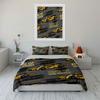 Golden Racing Car Streetwear Design kid's and adults' bedroom decor, Exquisite three-piece bedding set gift