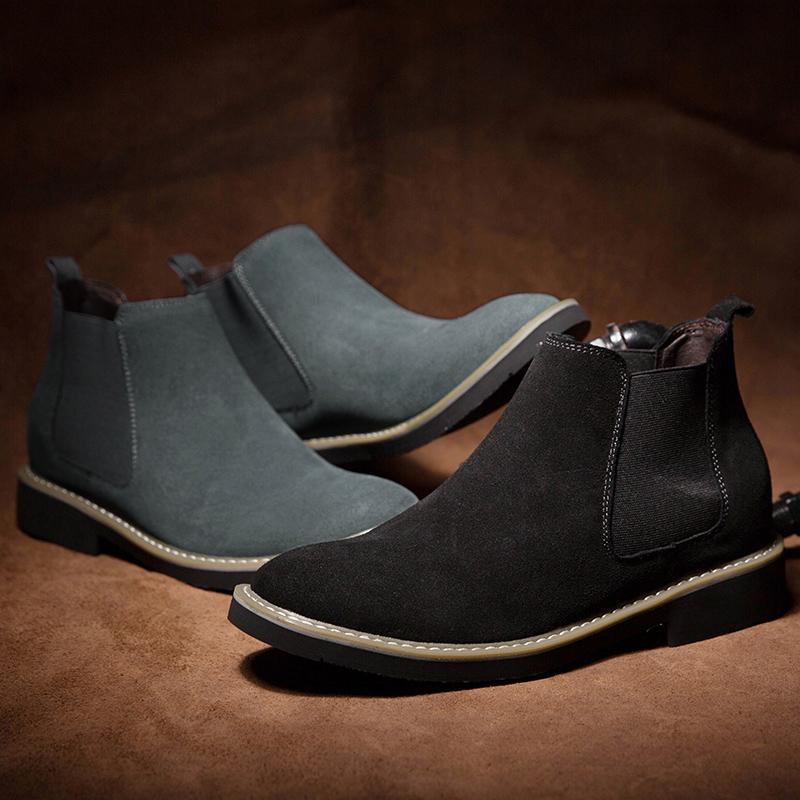 Зимние ботинки для мужчин, роскошные бренды, удобная деловая мужская обувь, износостойкие осенние повседневные кожаные бархатные ботинки челси