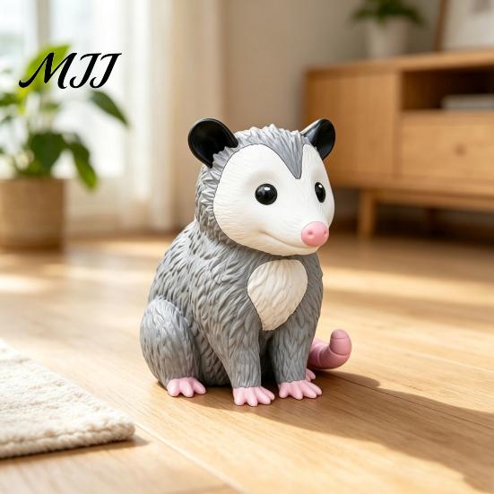 Реалистичная 3D-печатная статуэтка Опоссума, Декоративная фигурка животного, Декор с живым выражением для деталей патио, Сезонное украшение для переднего двора
