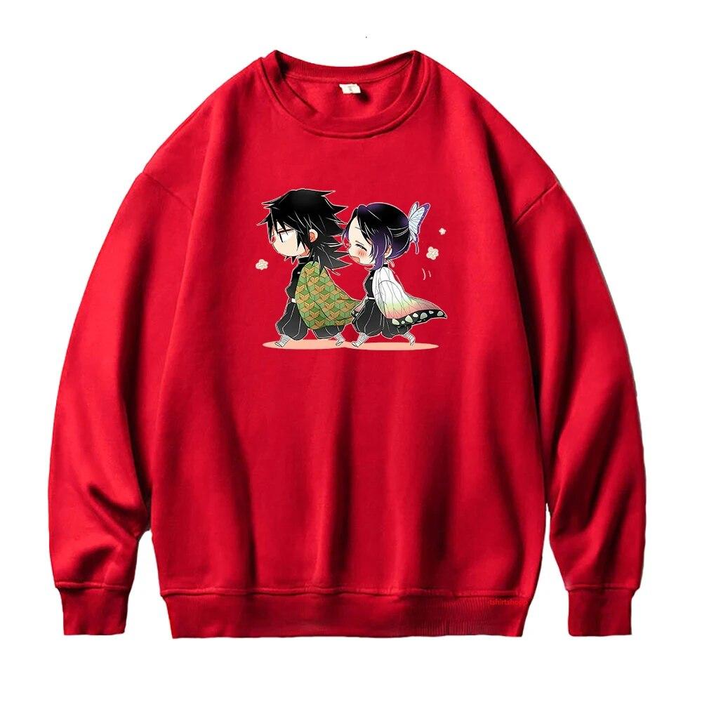 Толстовка с капюшоном Demon Slayer Giyu Tomioka и Shinobu Kocho с графическим принтом Kimetsu No Yaiba, аниме, женские толстовки унисекс