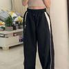 Women's Retro Tooling Loose Parachute Sweatpants Korean Style Casual Oversized Sweatpants High Waist Wide Leg Jogging Pants