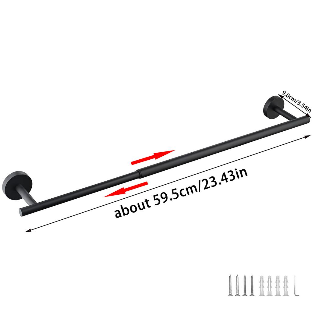 Регулируемые матовые черные держатели для полотенец из нержавеющей стали, одинарная вешалка для полотенец, настенный держатель для полотенец для ванной комнаты
