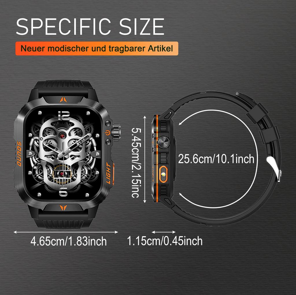 QTLLBT Sports Smartwatch, Built-in Flashlight, More Than 100 Activity Modes, Call and Message Reminders