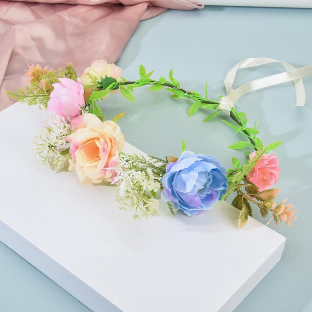 Обруч для волос Венок Повязка на голову Имитация розы Светодиодная гирлянда Парк развлечений