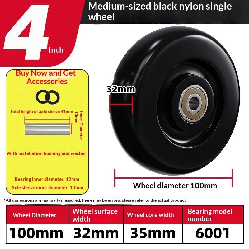 Furniture Caster Wheels 2 Sets Swivel Sliding Heavy Duty Castors 1.5-5 Inch with Free Mounting Parts for Trolley DIY Projects