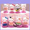 Набор мини-фигурок Hello Kitty из восьми штук, милые мультяшные миниатюры Kt, топперы для торта, подарок