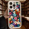 Чехол для телефона с ярким цветочным узором для iPhone 17 16 15 14 13 12 11 Pro Max Plus, Защитный, Гибкий, Гелевый, Противоударный