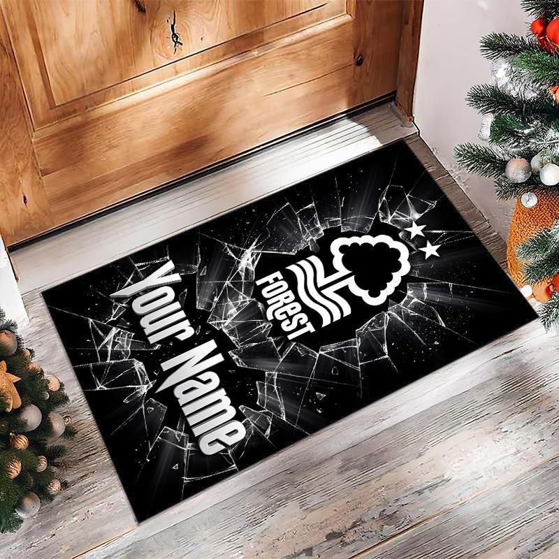 Nottingham Forest FC Printed Crystal Velvet Rug Non‑Slip Crystal Velvet Carpet For Sofa Bedroom Indoor Home Decoration