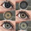 1 Pair Colored Contact Lenses for Eyes Black Big Lens Gray Pupils Lenses Brown Lenses Fashion Eye Contacts Yearly