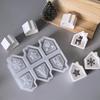 1 шт. Формы для полых домиков на рождественскую тематику, 6-гнездная форма для рождественского домика, подсвечник, силиконовая форма, форма для литья смолы