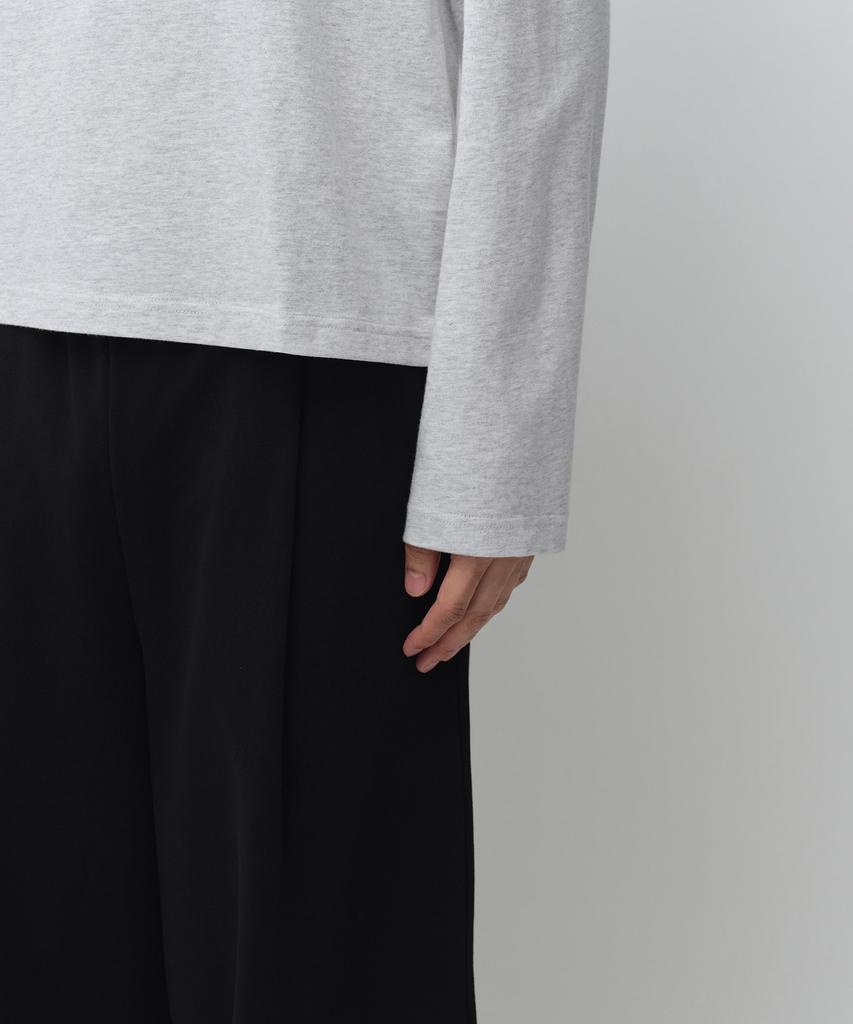 MUSINSA STANDARD Regular Long Sleeve Crop T-Shirt [Melange Light Gray]