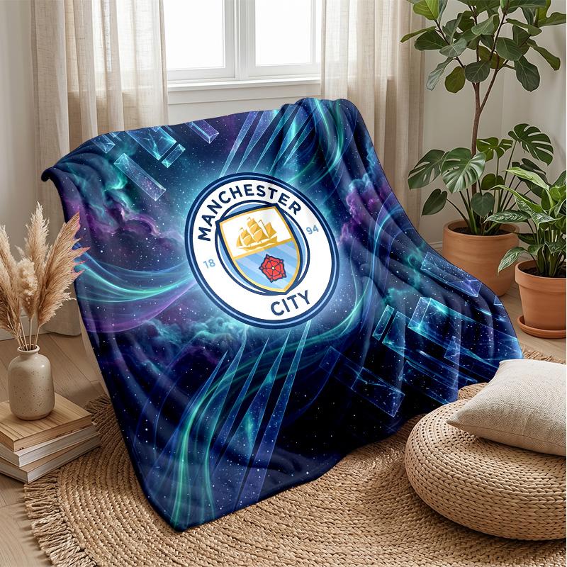 Manchester City Theme blanket Soft Flannel Blanket Plush Throw Blanket Cozy Sofa Bed Blanket for Home Decor