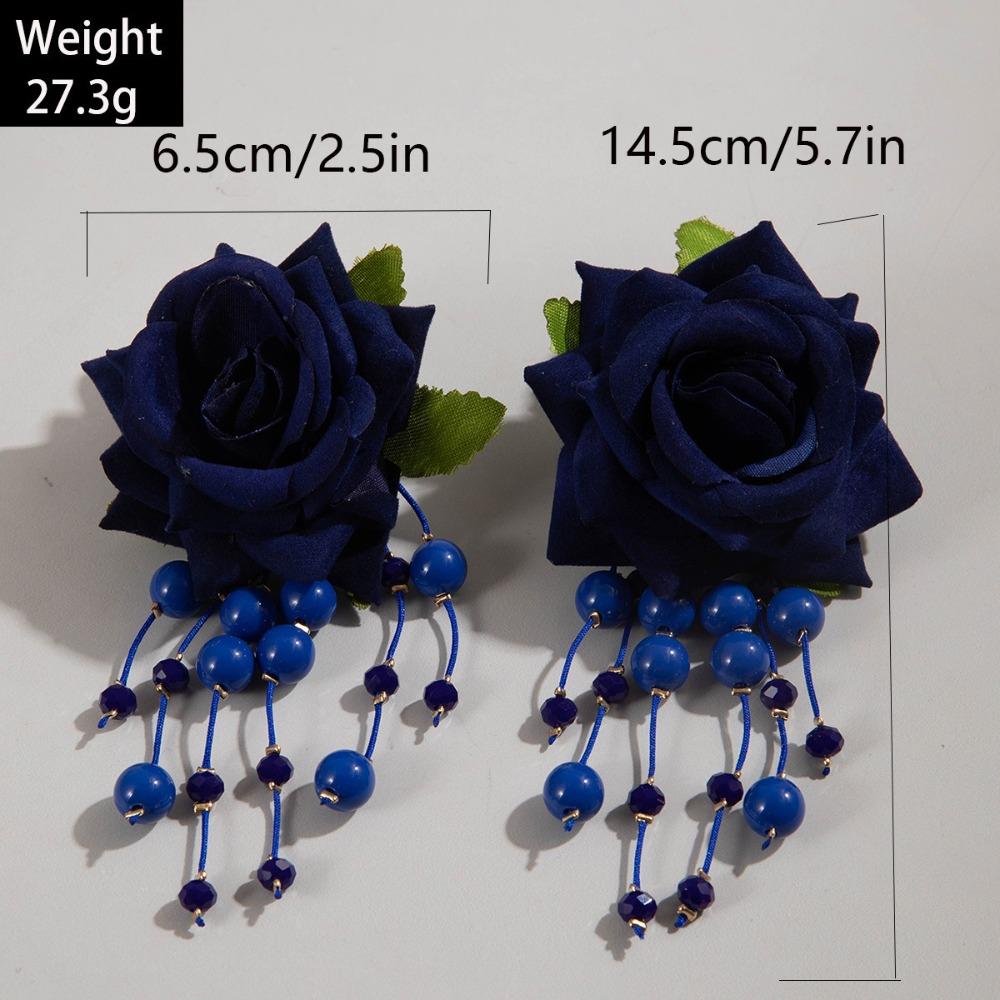 Rose Flower Flower Pendant Earrings Multicolor Women's Earrings Large Flower Earrings Women