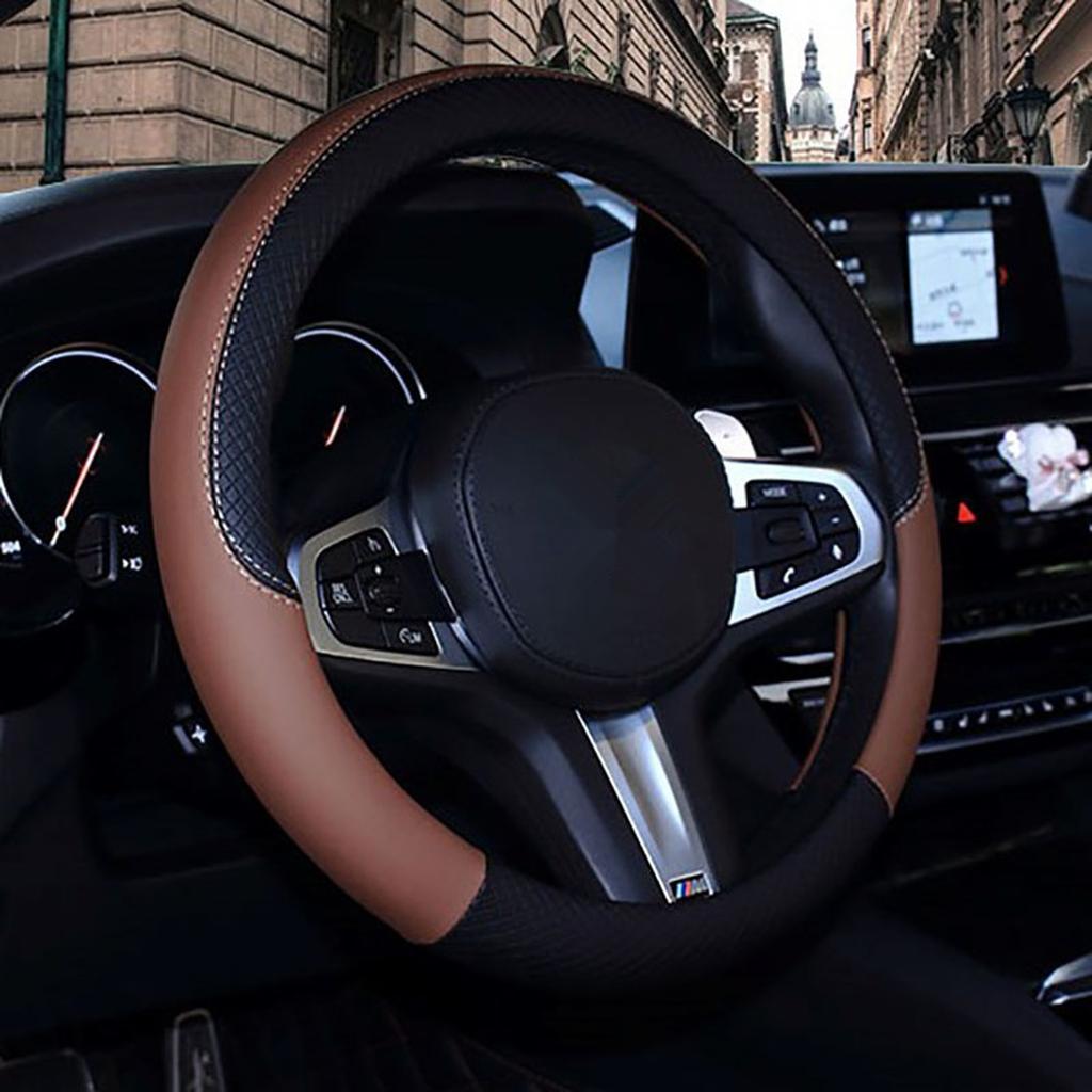 Автомобильные Универсальные 38см Чехлы на Руль Авто Интерьер Автомобилей Кожаный Защитный Чехол Четыре- Универсальный Чехол на Руль